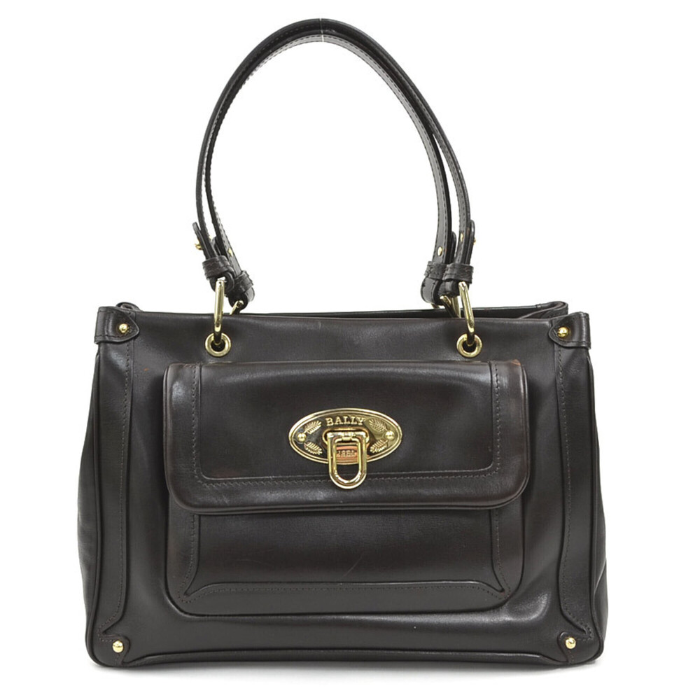 Bally handbag, leather, brown, women's, h32503j